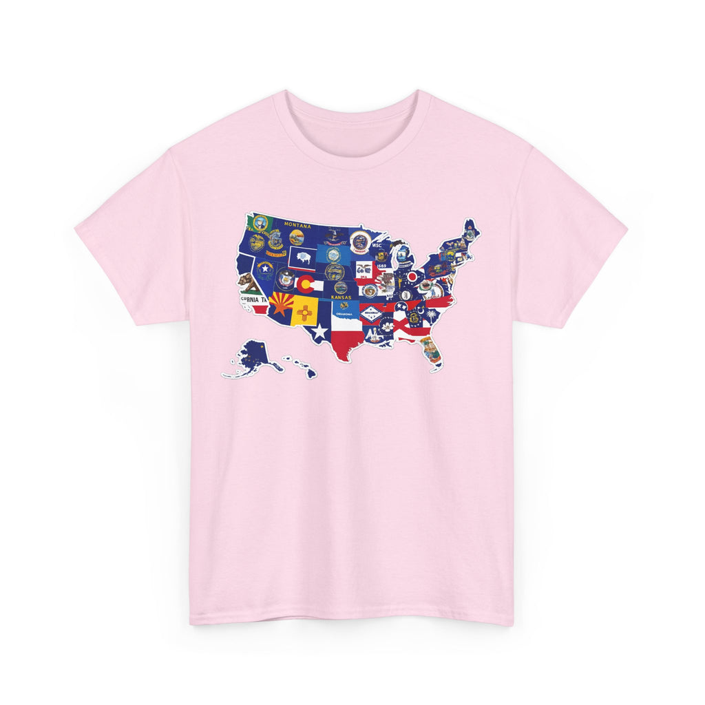 USA Map Flag T-Shirt — United States State Flag Map Tee