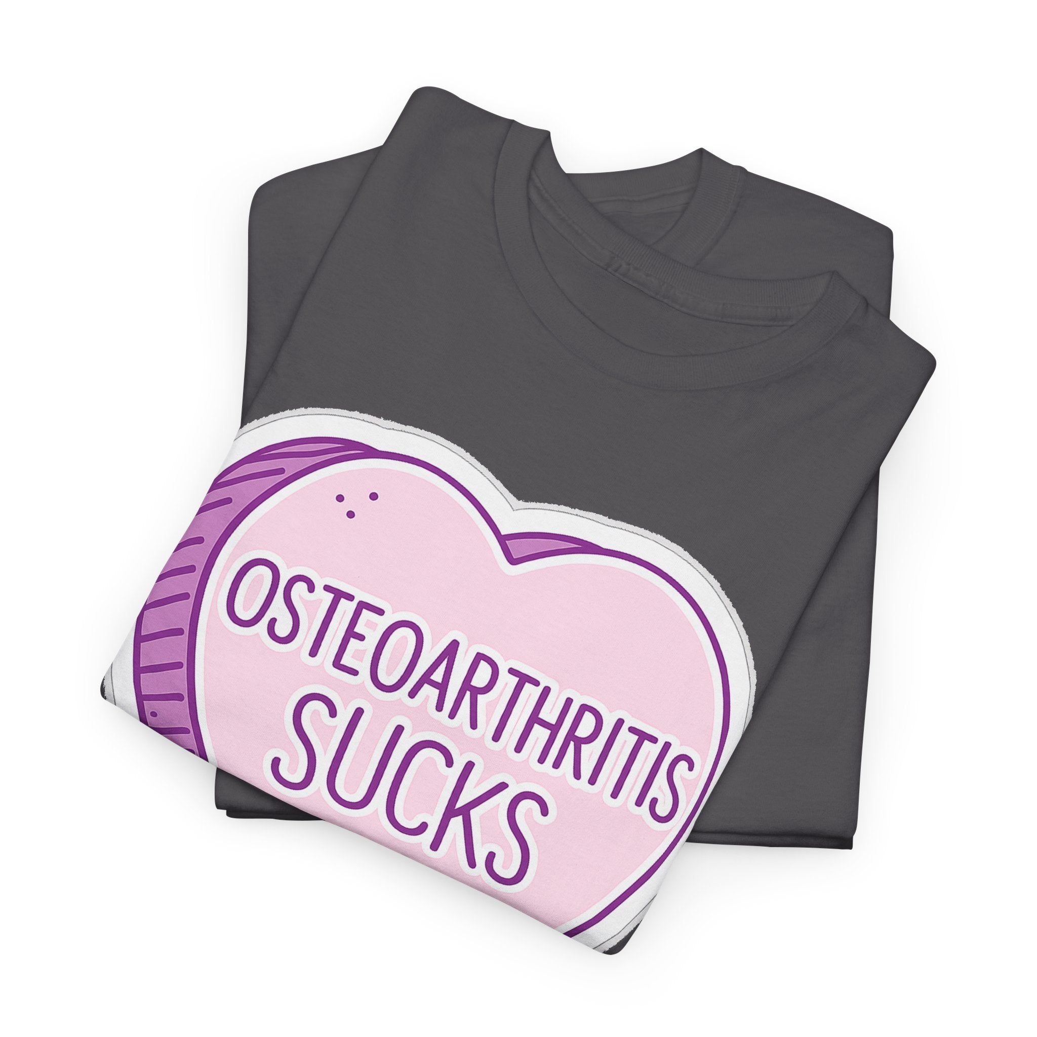 Osteoarthritis Sucks T-Shirt — Pink Heart Awareness Tee