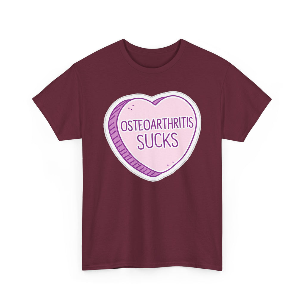 Osteoarthritis Sucks T-Shirt — Pink Heart Awareness Tee