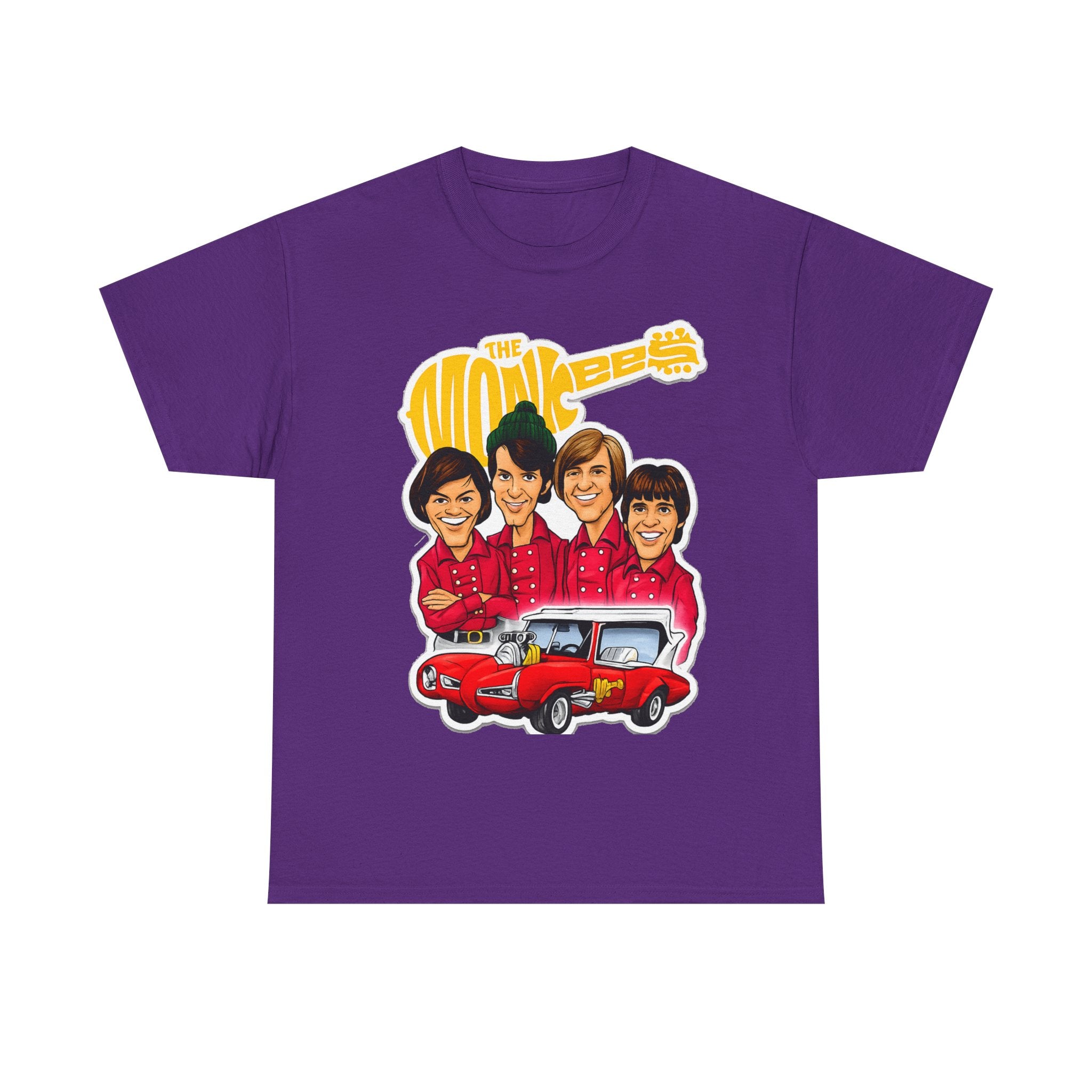 The Monkees Retro Band Tee — Colorful Car Cartoon Graphic