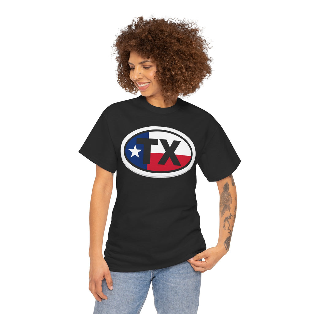 Texas Flag TX Oval T-Shirt — Patriotic Lone Star Tee