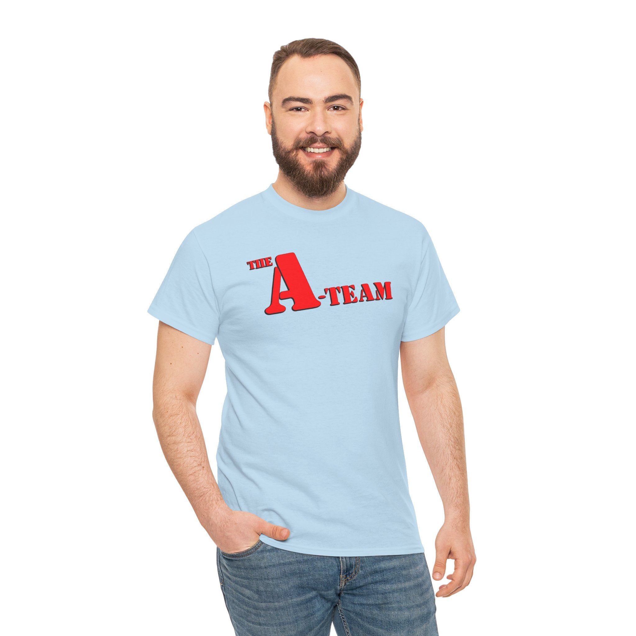 A-Team Graphic Tee — Retro Red Logo Vintage Crew T-Shirt