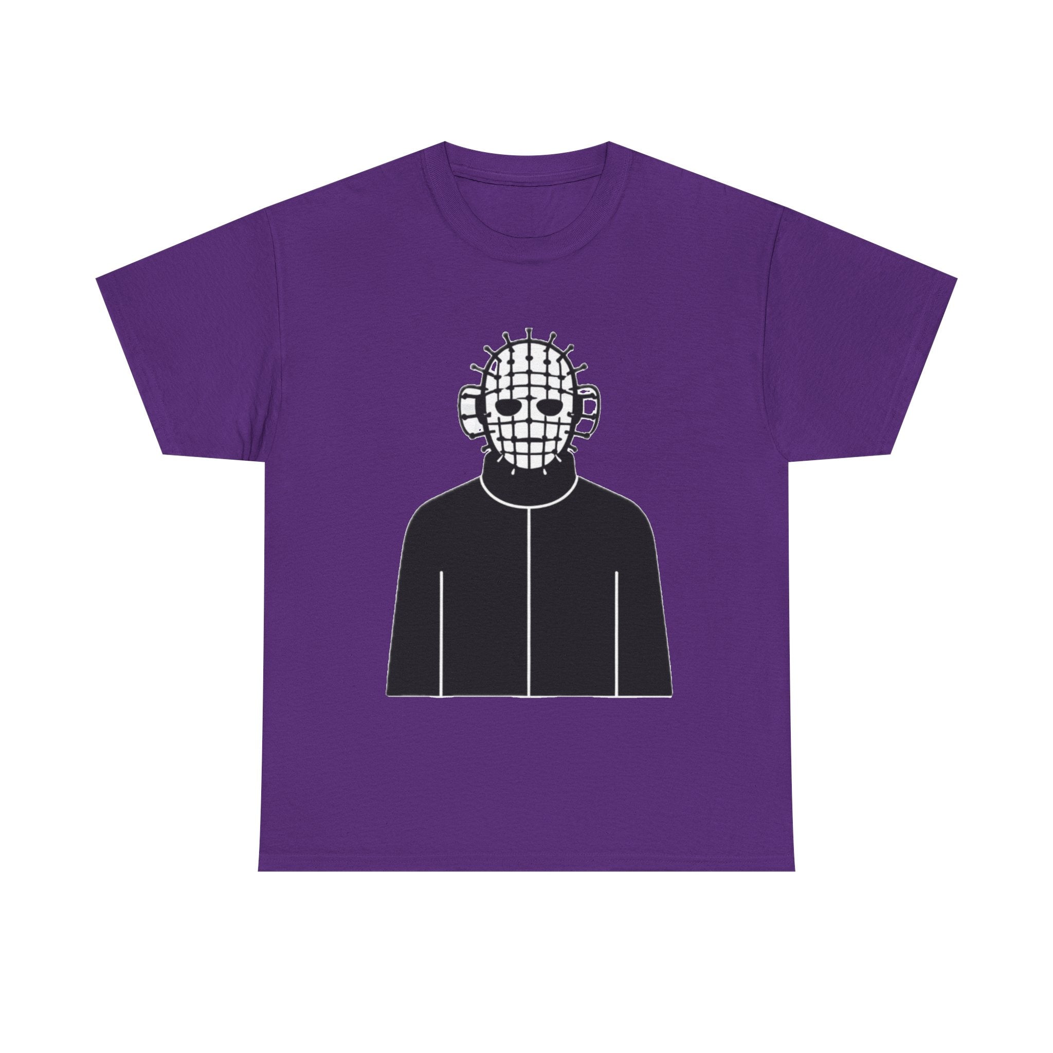 Horror Mask Graphic Tee — Pinhead-Inspired Skull Design