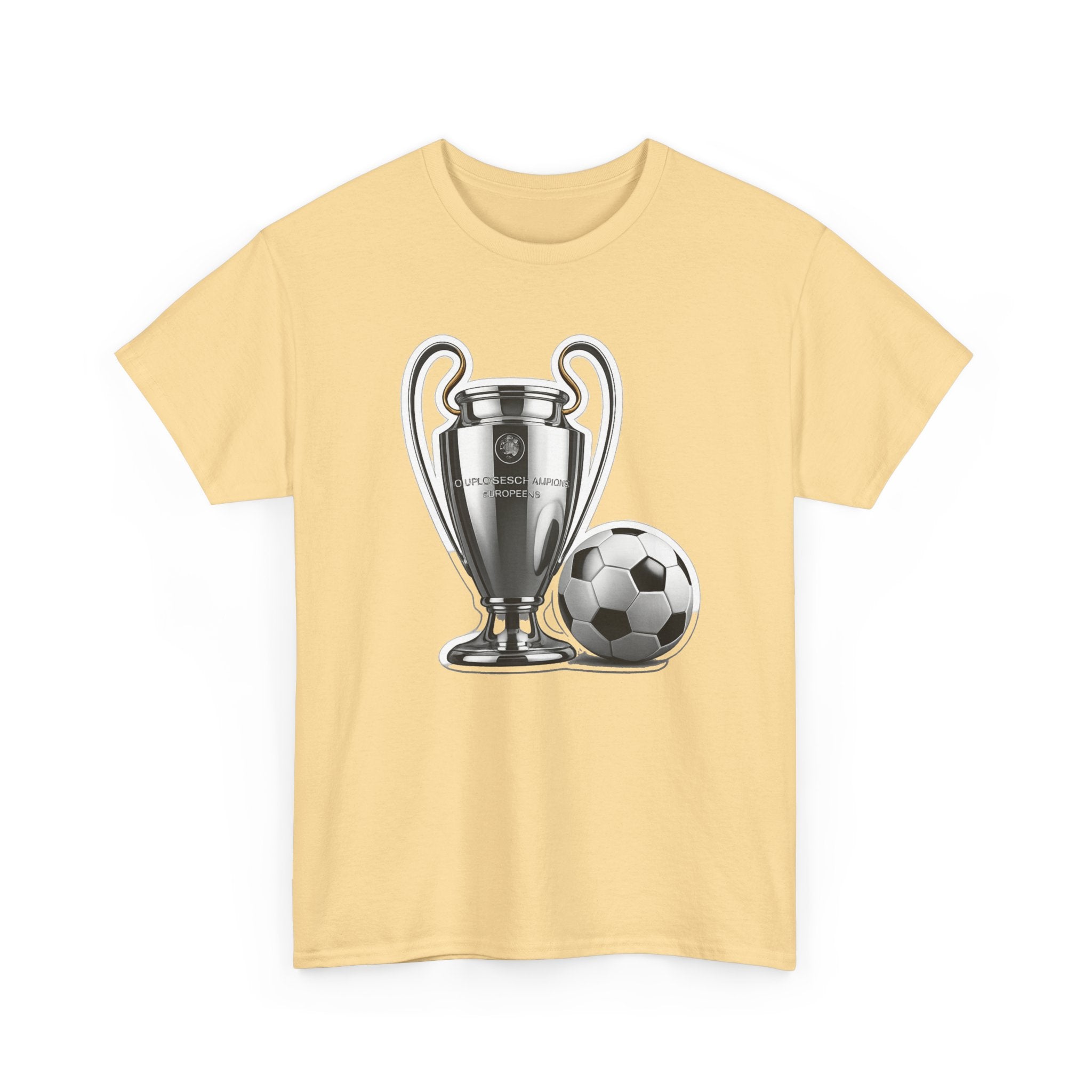 European Cup / Champions League Trophy & Ball Graphic Cotton T-Shirt