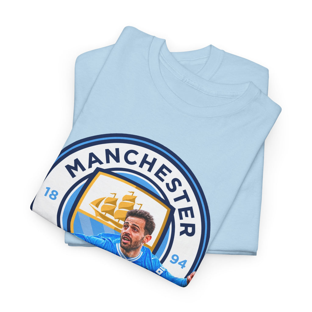 Bernardo SIlva Manchester City legend Cotton T‑Shirt — Blue Crest Football Tee