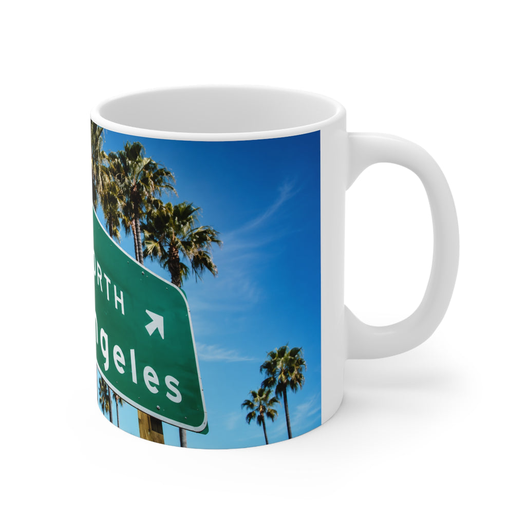 Los Angeles Highway Sign Ceramic Coffee Mug – 11oz & 15oz