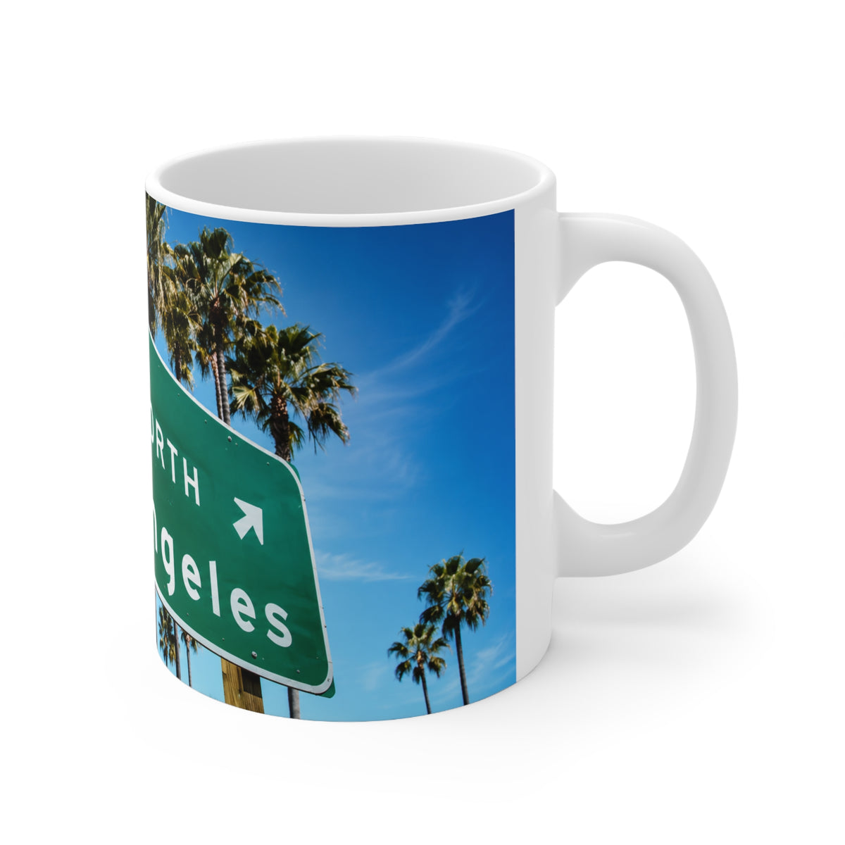 Los Angeles Highway Sign Ceramic Coffee Mug – 11oz & 15oz
