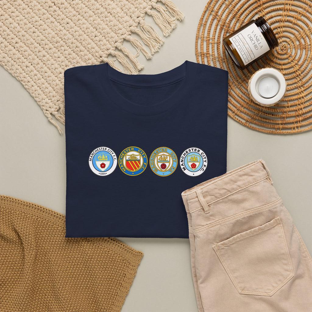 Man City Retro Crest Inspired Cotton T-Shirt