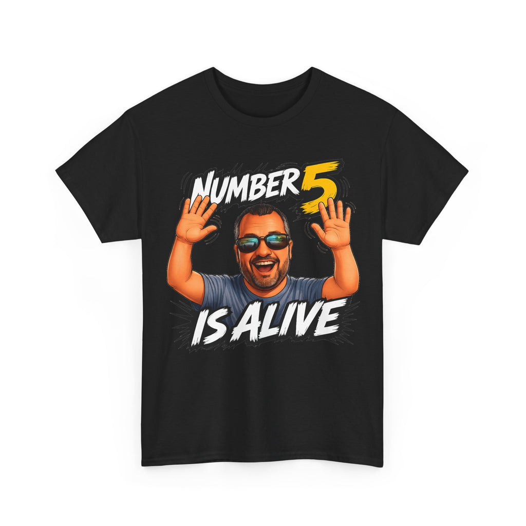Number 5 Is Alive Graphic Tee — Funny Meme Face T‑Shirt