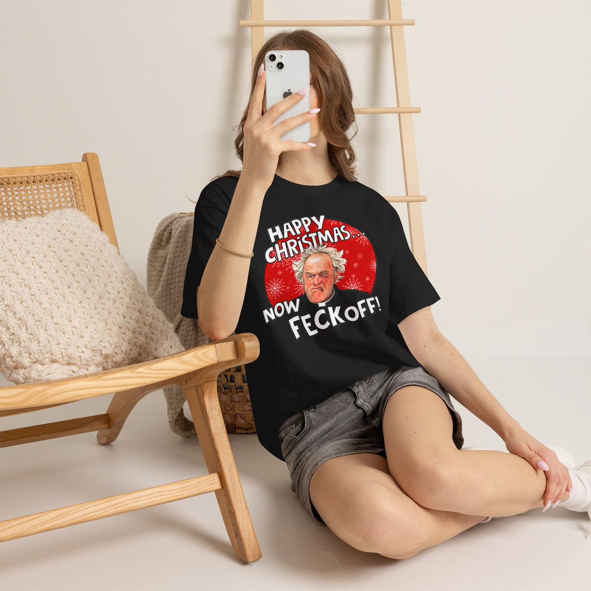 Funny Christmas Tee — “Happy Christmas… Now Feck Off!” Holiday Graphic T-Shirt
