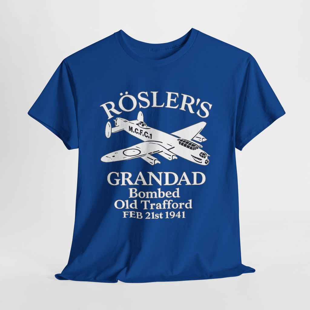 Rösler's Grandad Bombed Old Trafford Tee — WWII Tribute Military Plane Shirt (Feb 21, 1941)