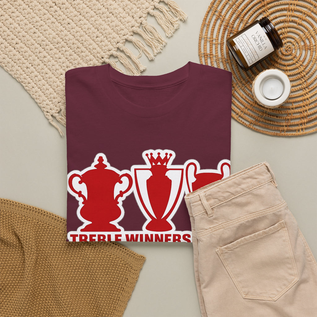Manchester United Treble Winners 1999 Trophy Graphic Cotton T-Shirt