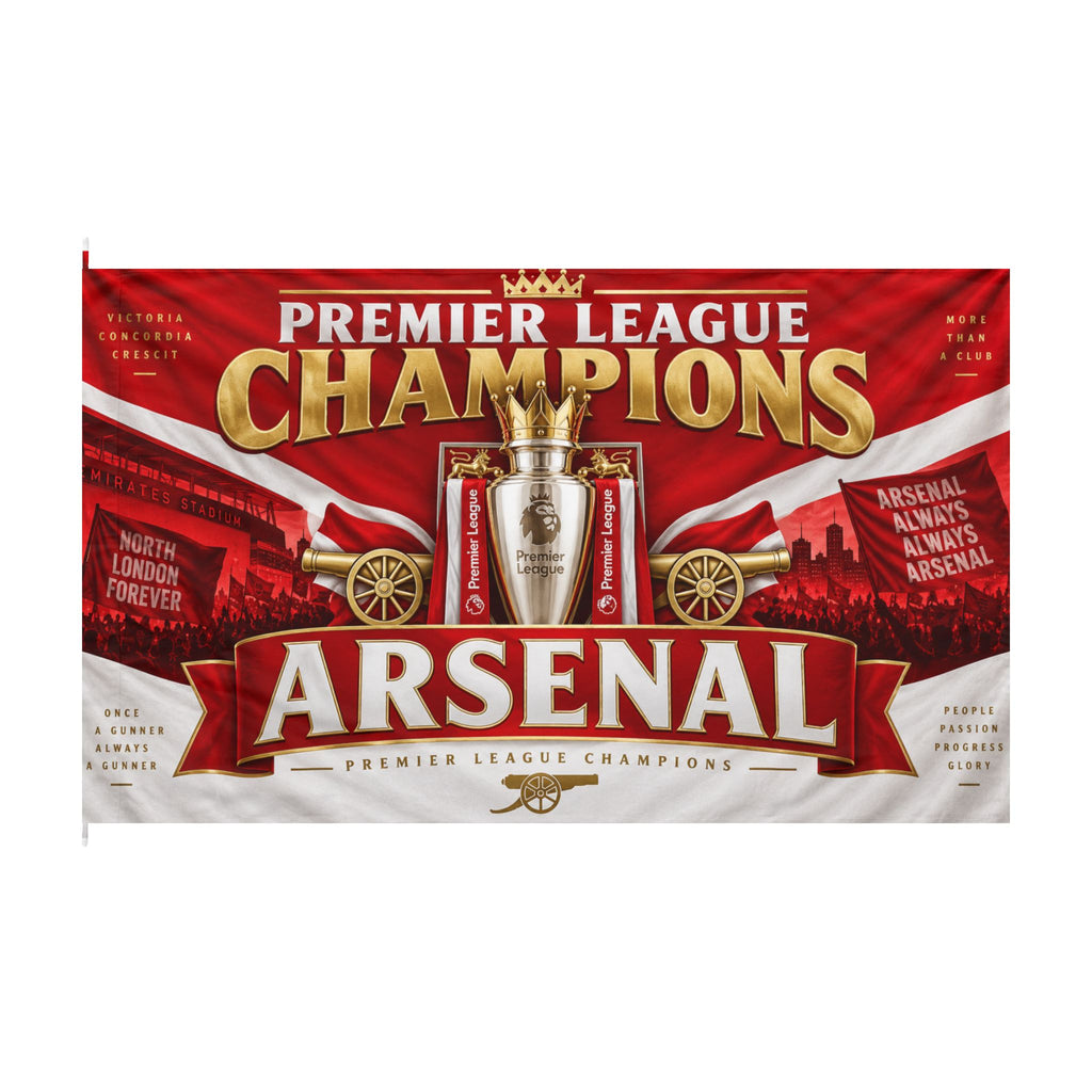 Arsenal Premier League Champions Double-Sided Flag