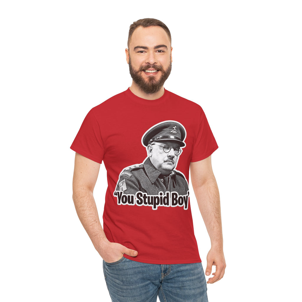 Dads Army Inspired You Stupid Boy T-Shirt — Vintage Cop Illustration Funny Graphic Tee