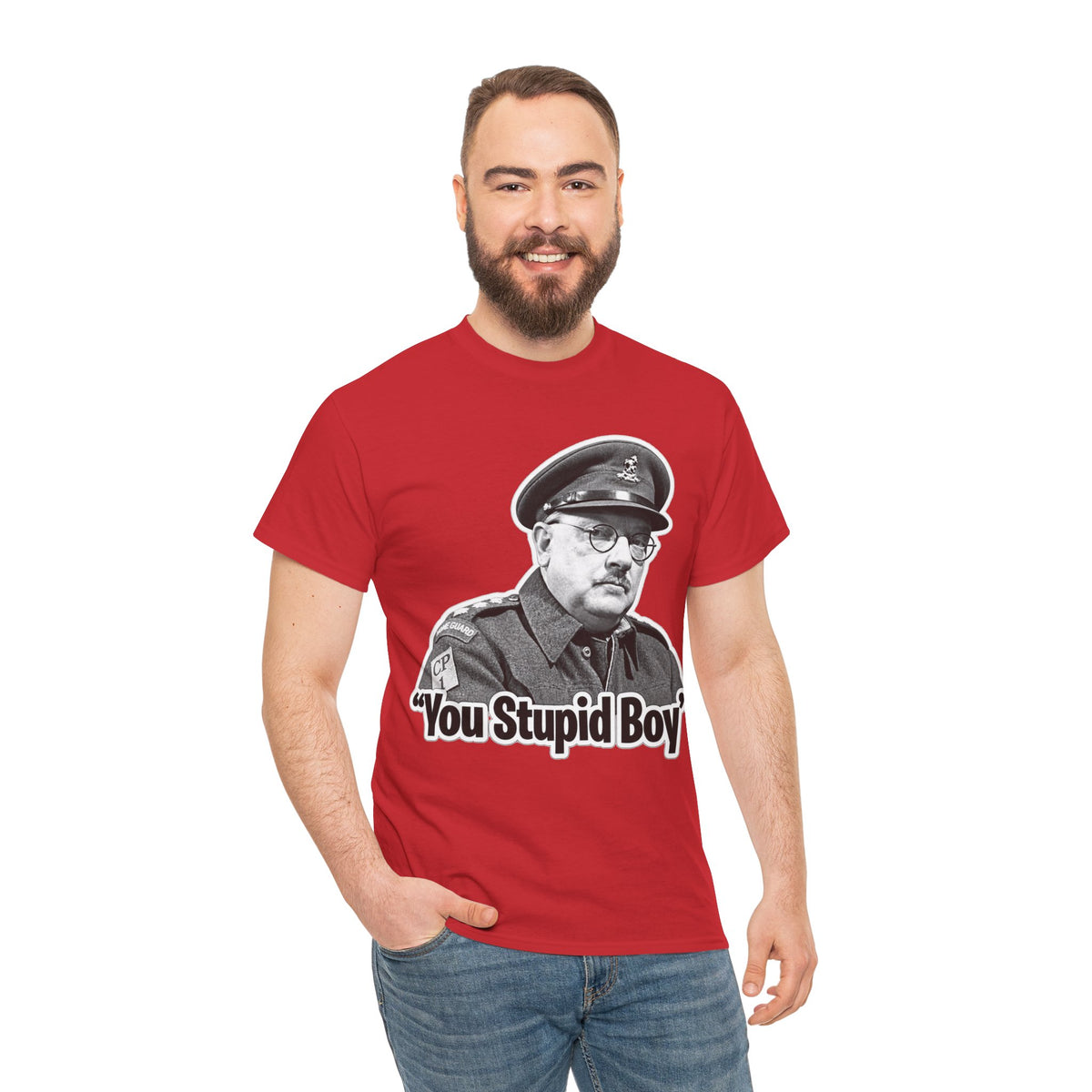 Dads Army Inspired You Stupid Boy T-Shirt — Vintage Cop Illustration Funny Graphic Tee