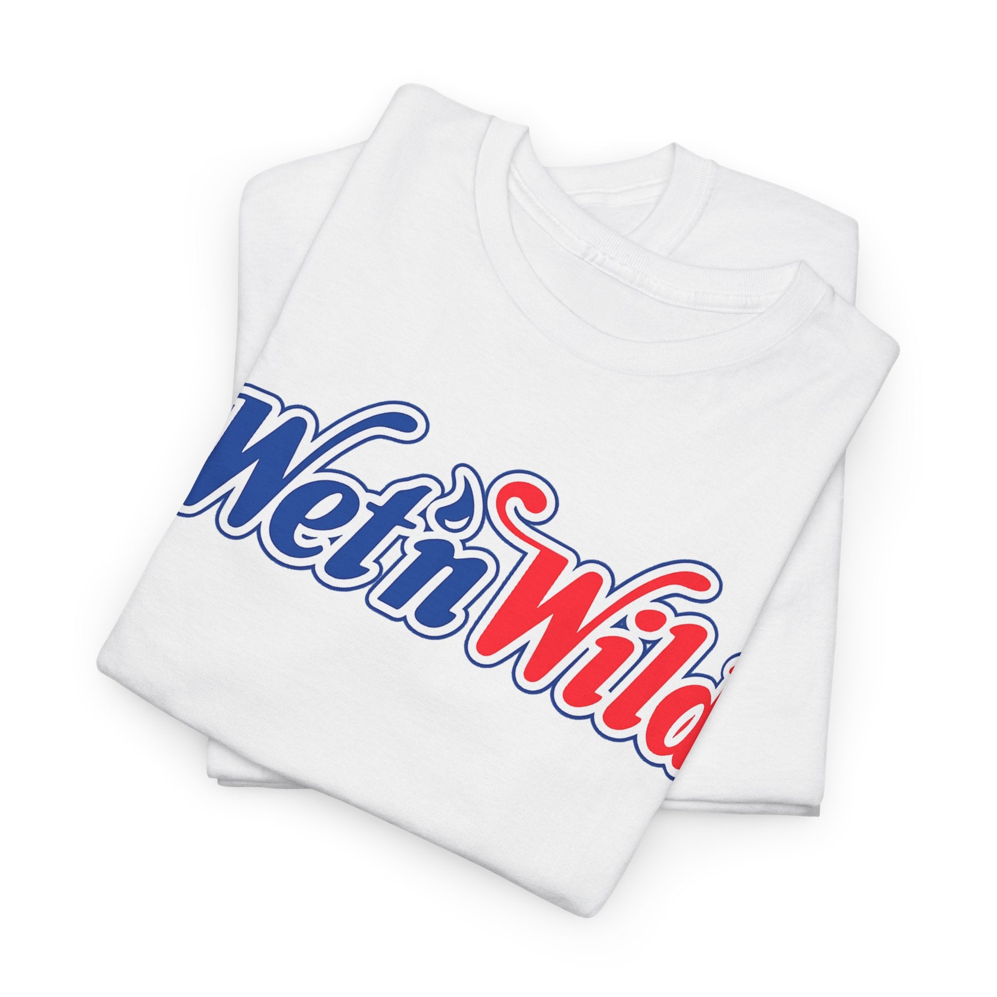 Wet 'n Wild Retro Script T-Shirt — Red & Blue Patriotic Graphic Tee
