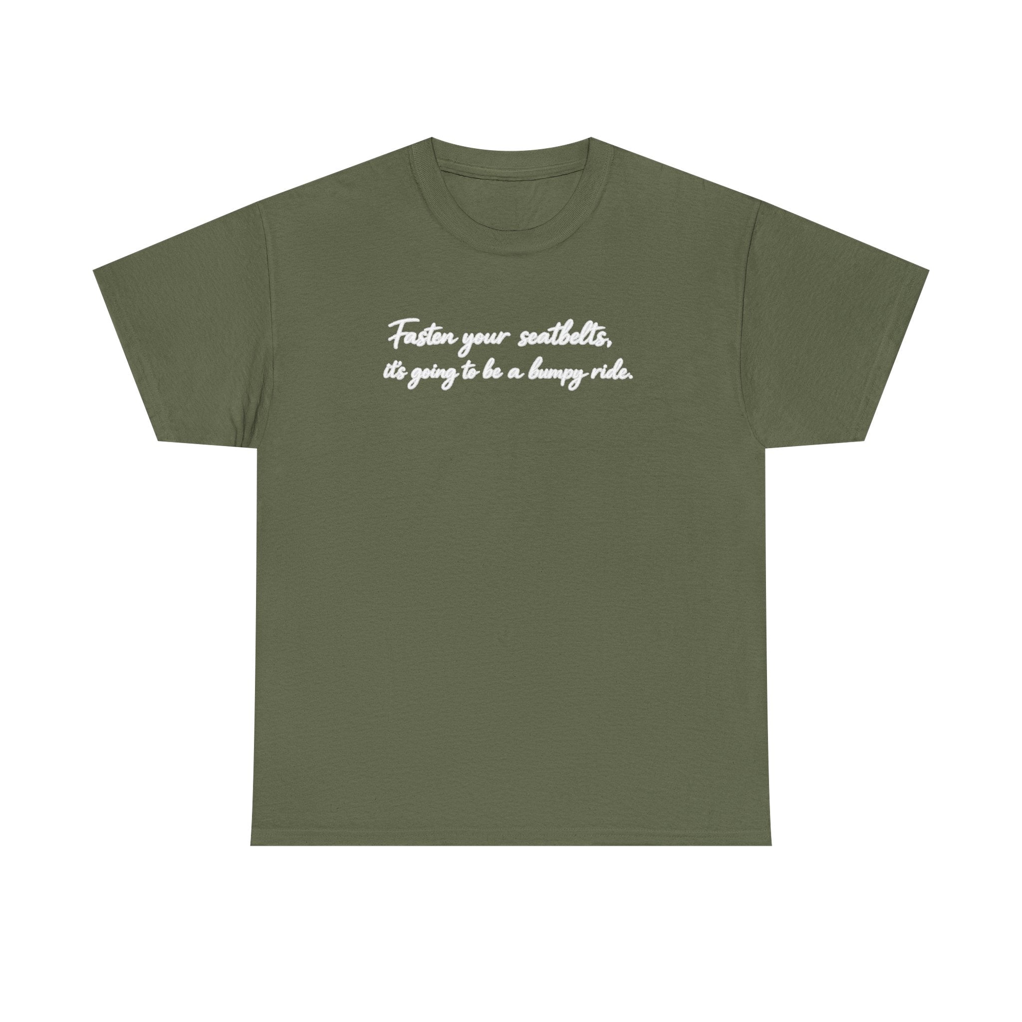 I've got a feeling it's gonna be a bumpy ride Classic White Tee — Plain Cotton T-Shirt