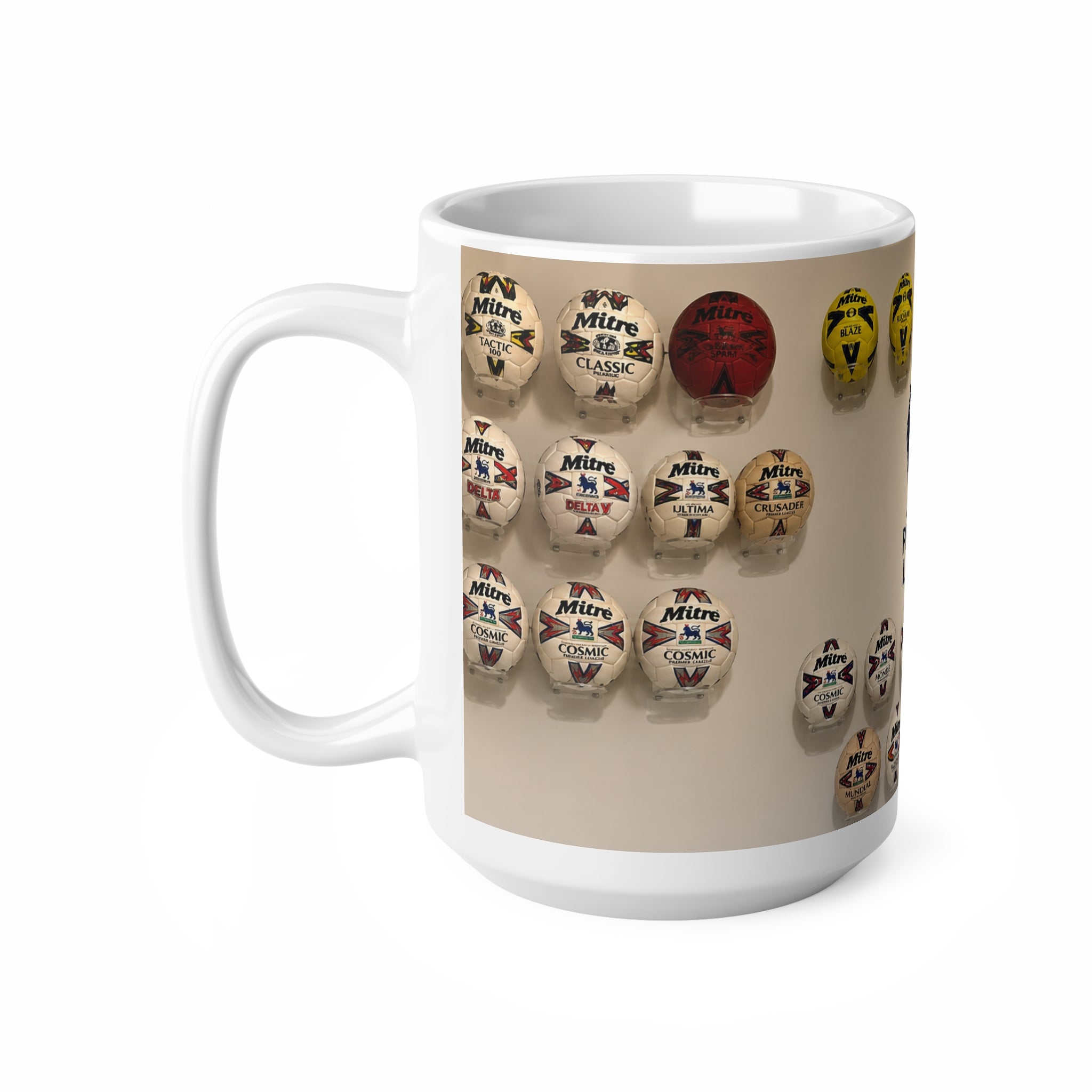 Premier League Football Mug — Vintage Ball Collection Ceramic Coffee Cup (11oz, 15oz)