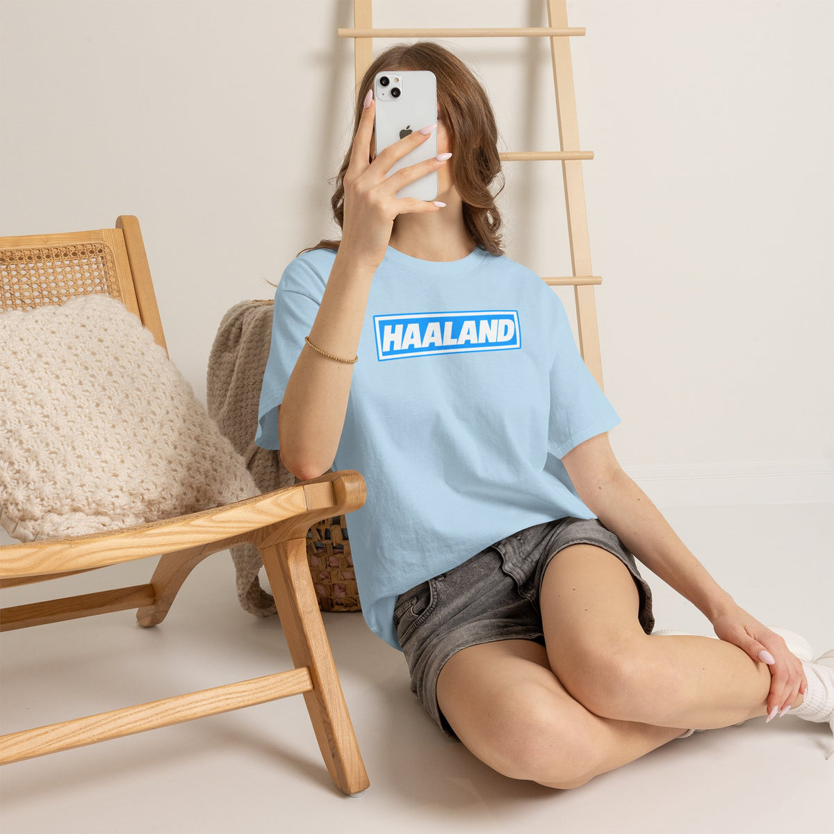 Haaland Box Logo Tee — Soccer Fan Jersey Style Shirt