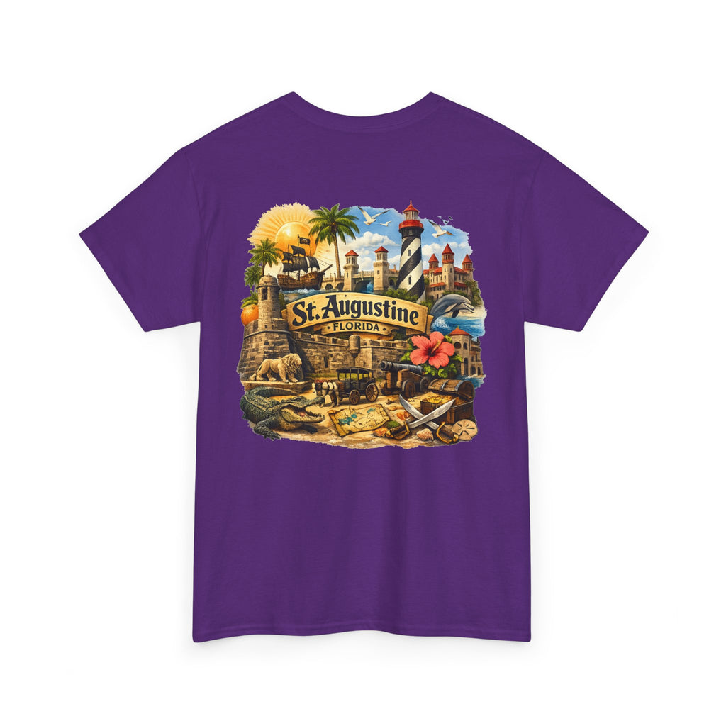 St. Augustine Florida Vintage Travel Tee — Retro Beach & Lighthouse Souvenir T-Shirt