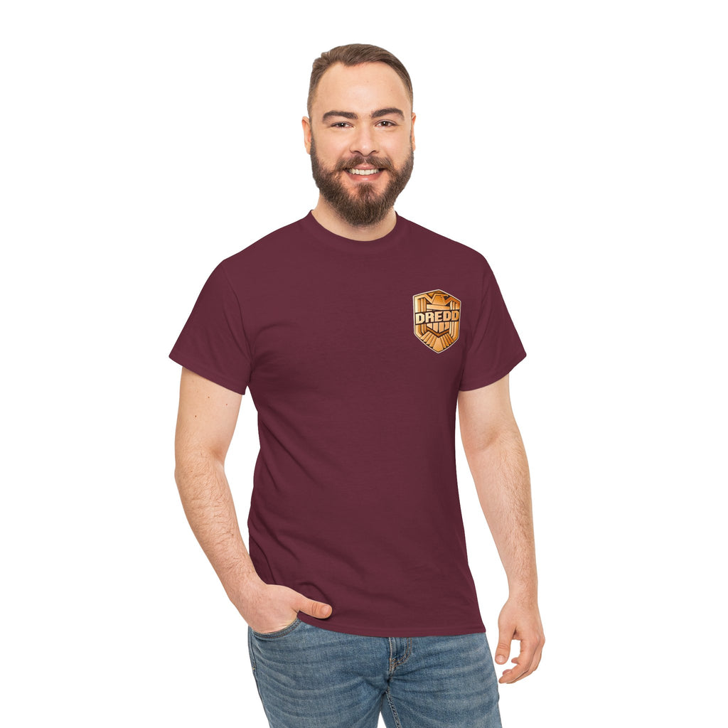 Dredd Shield Badge T-Shirt — Retro Law Enforcement Logo Tee