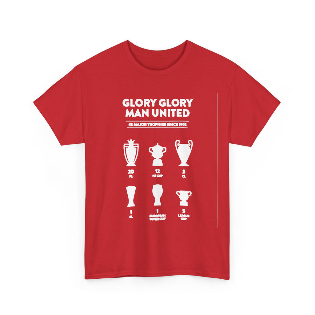 Manchester United Glory Glory T-Shirt — Retro Trophy Graphic Tee