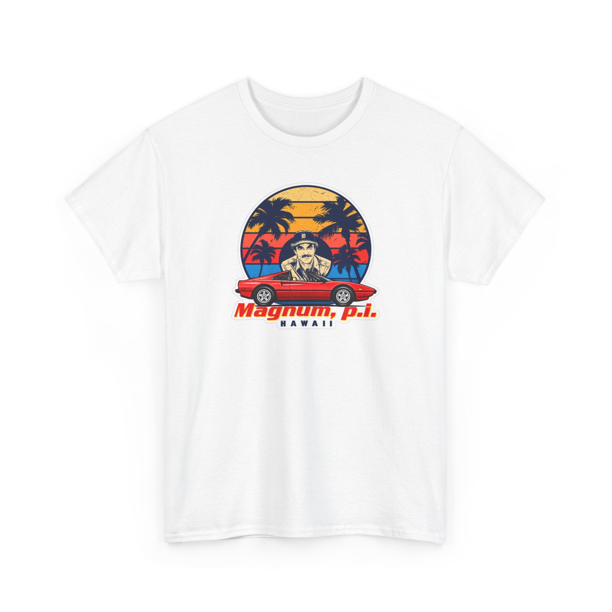 Magnum P.I. Hawaii Retro Sunset Cotton T-Shirt / Tee