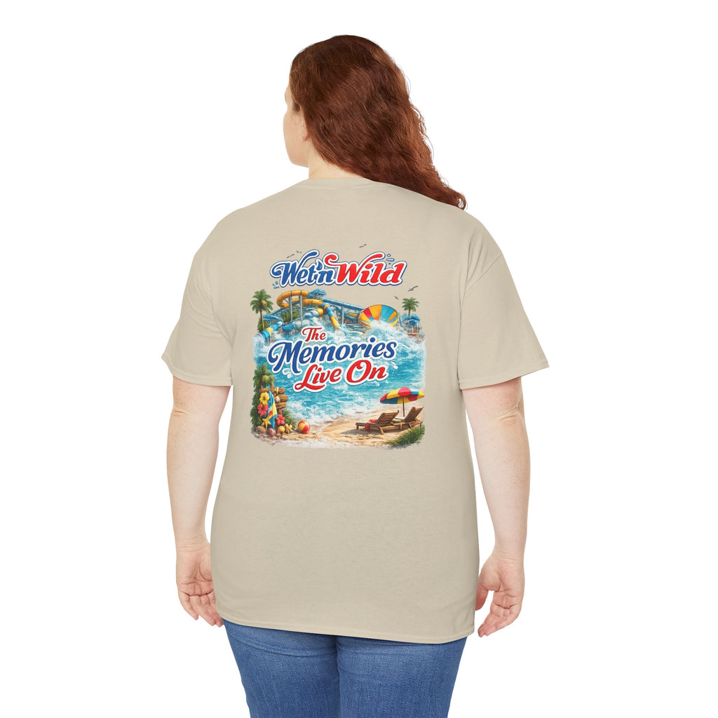 Wet'n Wild Beach Tee — "The Memories Live On" Retro Island Graphic Shirt
