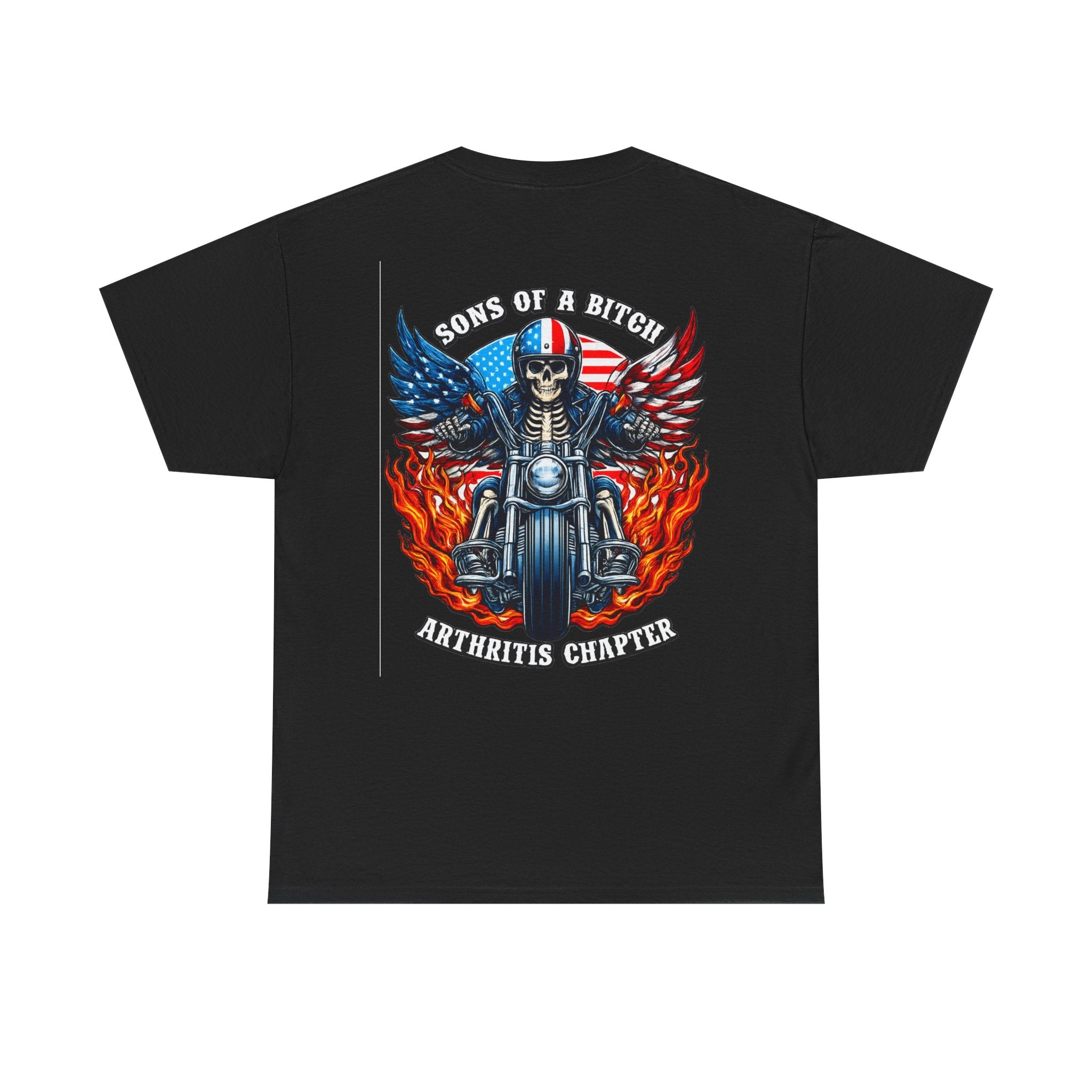 Motorcycle Skull Tee — "Sons of a B***h" Patriotic Biker Shirt