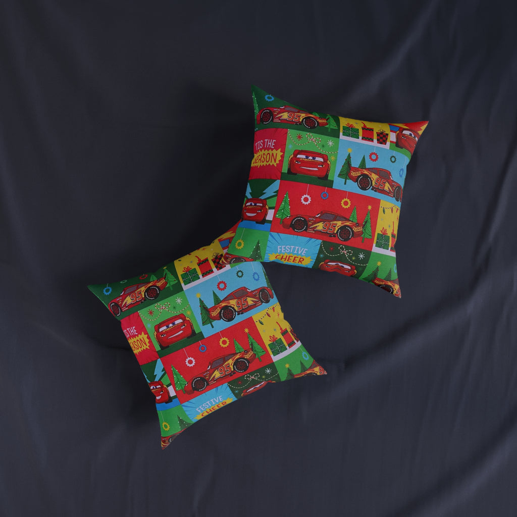 Cars Lightning McQueen Holiday Throw Pillow — Festive Kids Christmas Decor