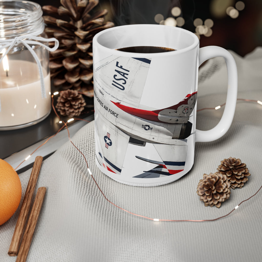 USAF Thunderbirds Jet Ceramic Mug — 11oz & 15oz Coffee Cup