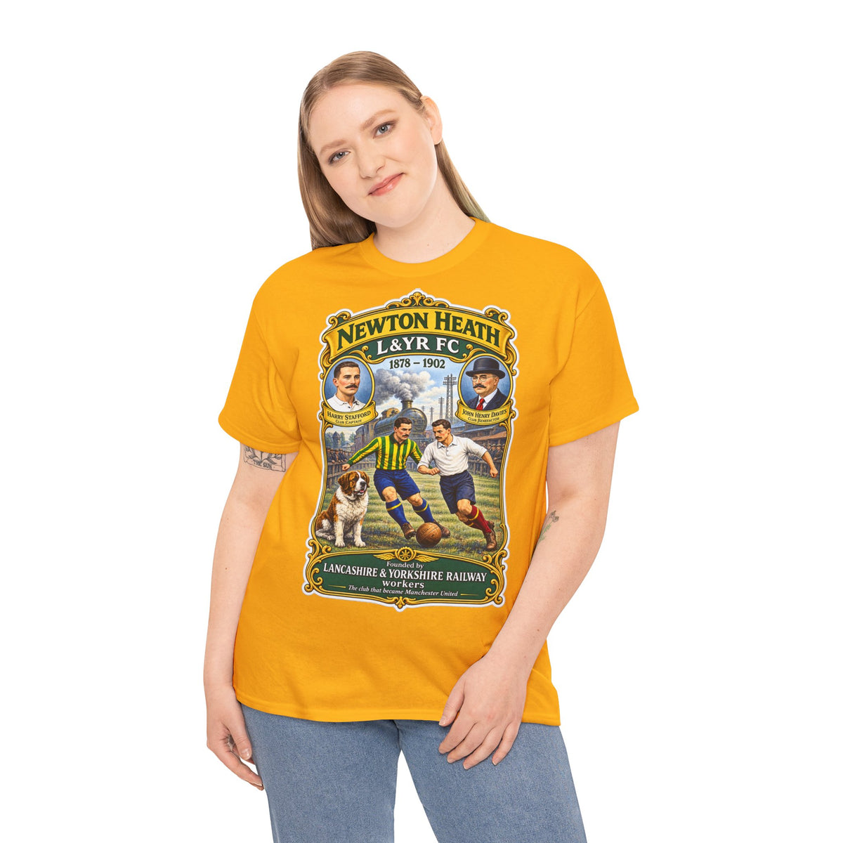 Newton Heath L&YR FC Vintage Football Tee — Lancashire & Yorkshire Railway Soccer Shirt