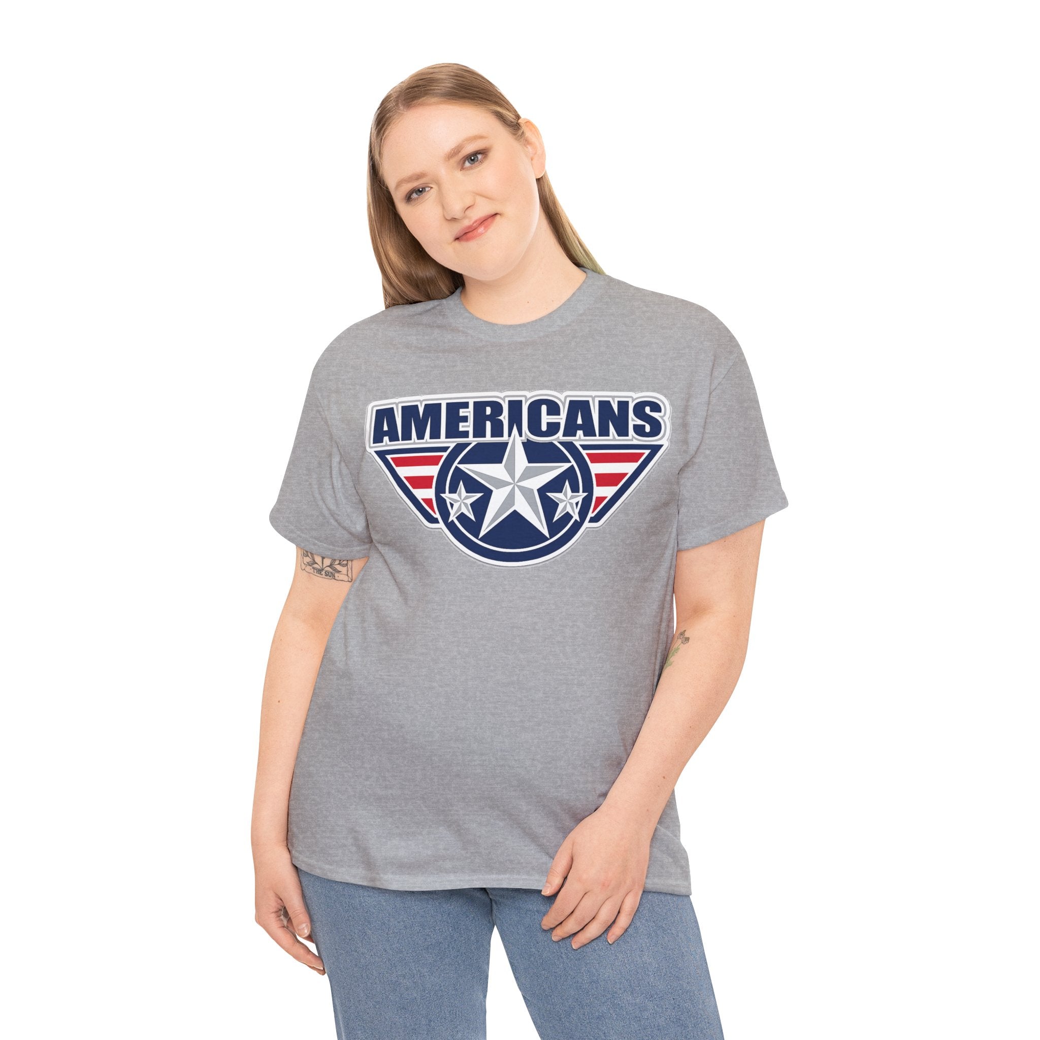 Americans Patriotic Star T‑Shirt — Red White Blue USA Graphic Tee