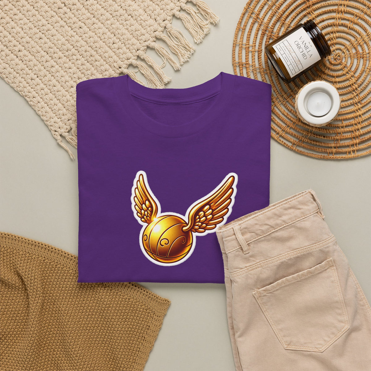 Golden Snitch Cotton T‑Shirt — Quidditch Wizarding Fan Tee