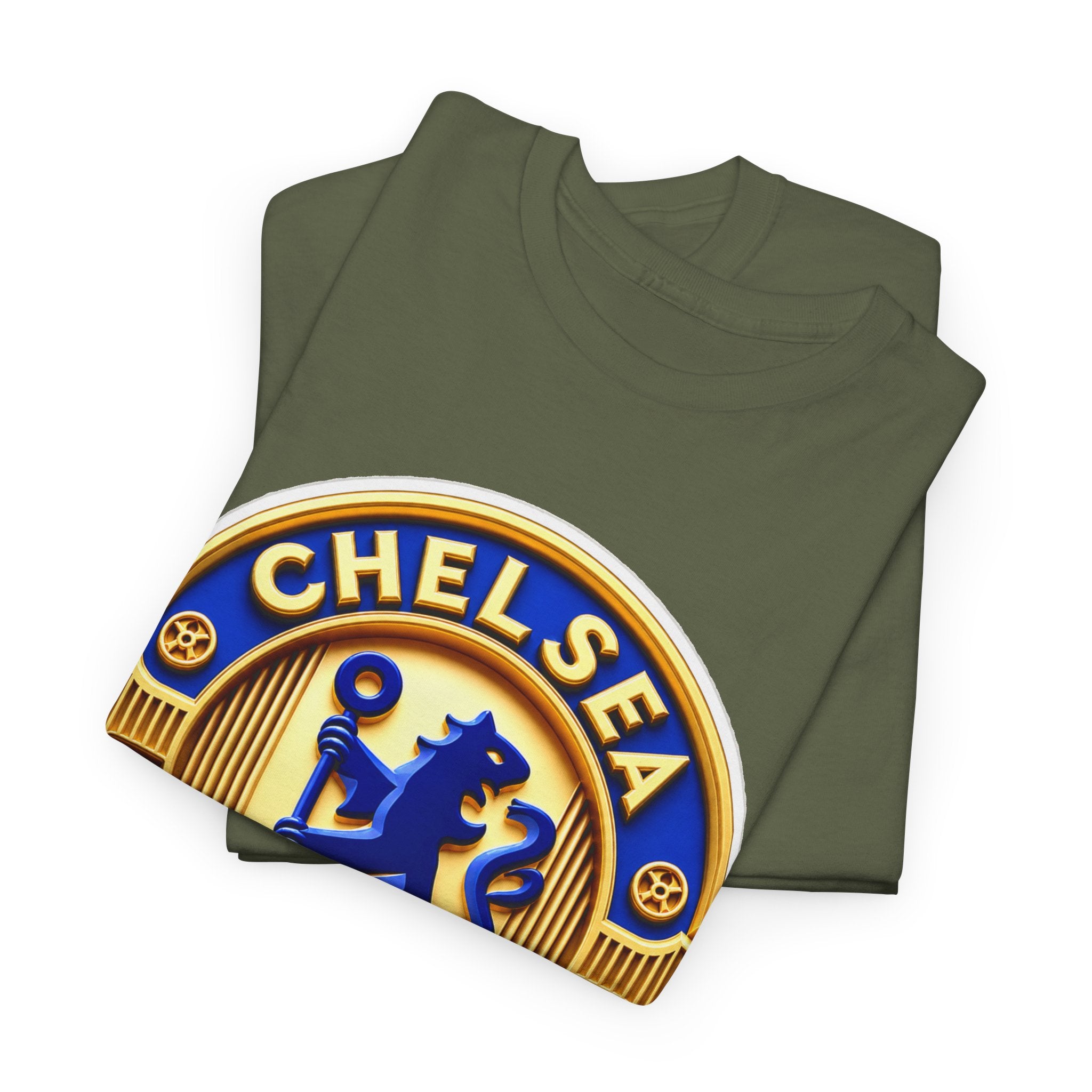 Chelsea Football Club Crest Tee — Retro Blue & Gold Soccer Emblem T-Shirt
