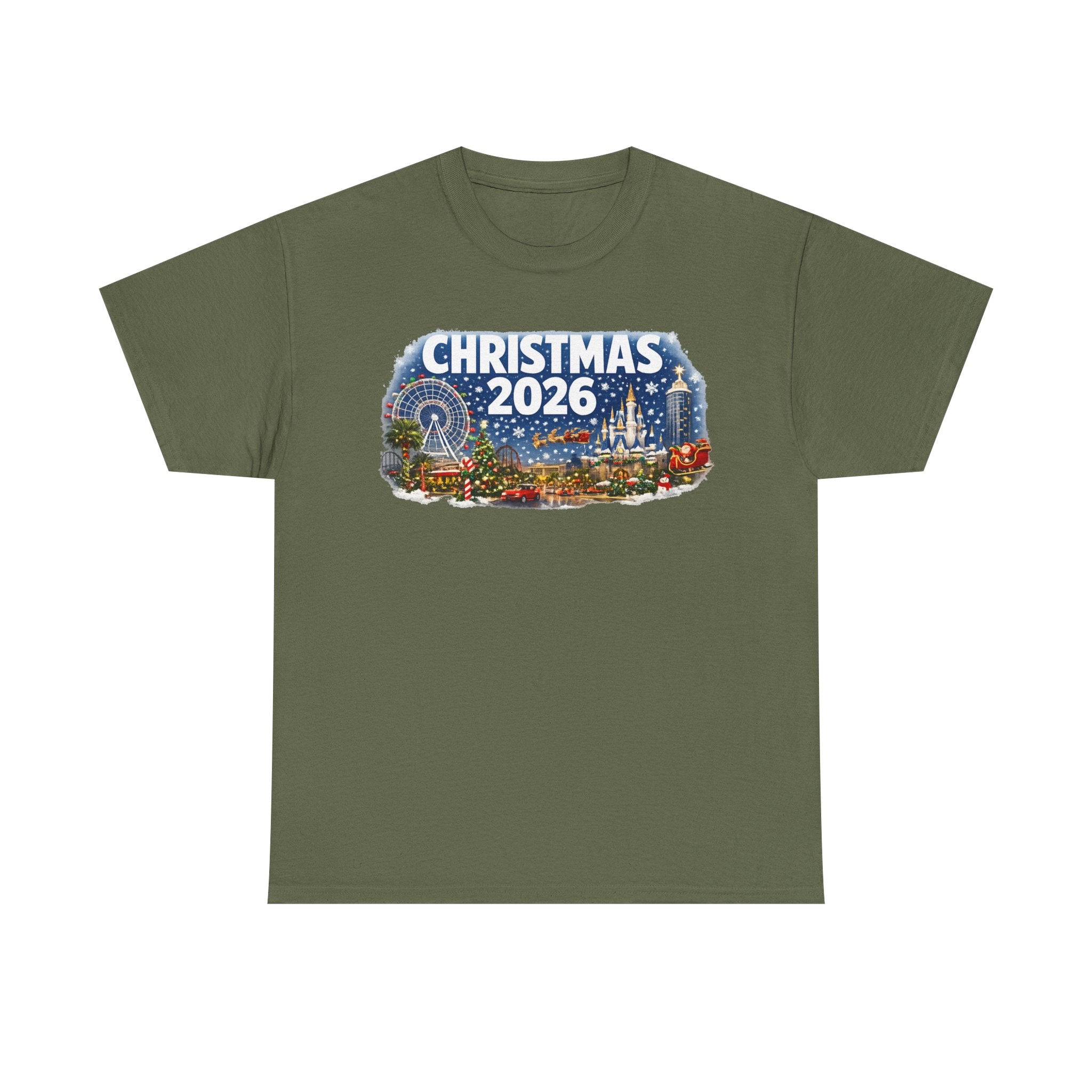 Christmas 2026 Holiday Tee — Festive Winter Village Graphic T-Shirt