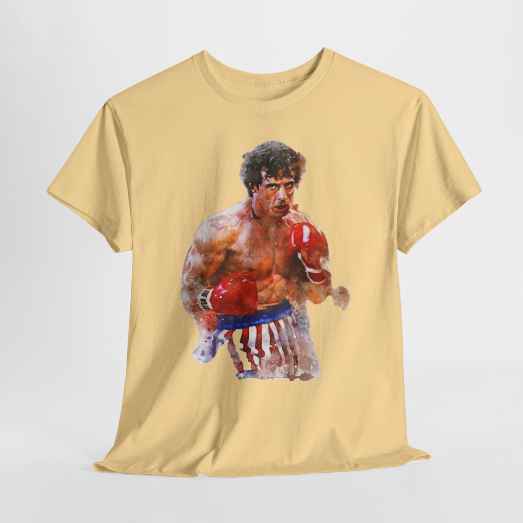 Boxer Rocky Painting T‑Shirt — Vintage American Flag Boxing Tee