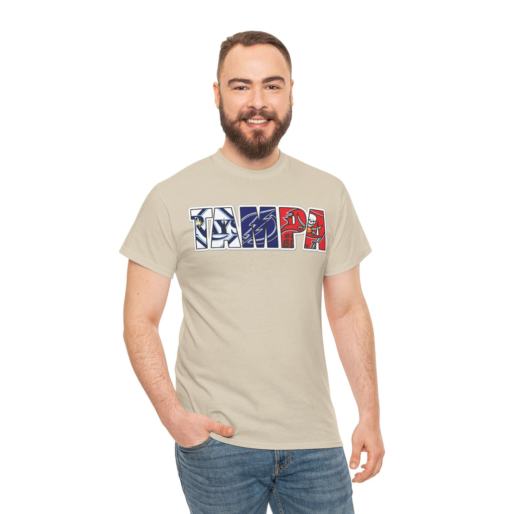 Tampa Block Letter Tee — Florida Flag Graphic T‑Shirt