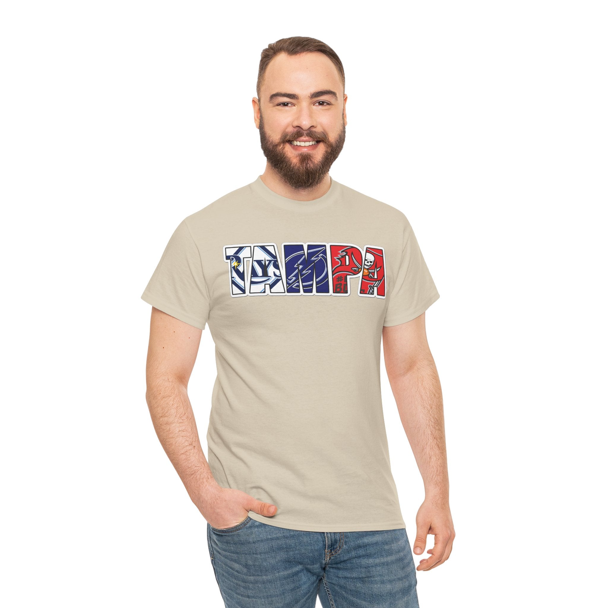 Tampa Block Letter Tee — Florida Flag Graphic T‑Shirt