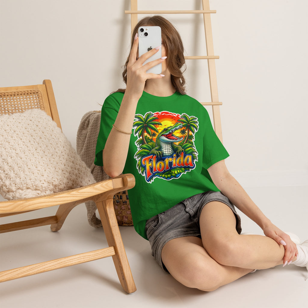 Florida Gator Sunset T-Shirt — Tropical Palm Beach Vacation Tee