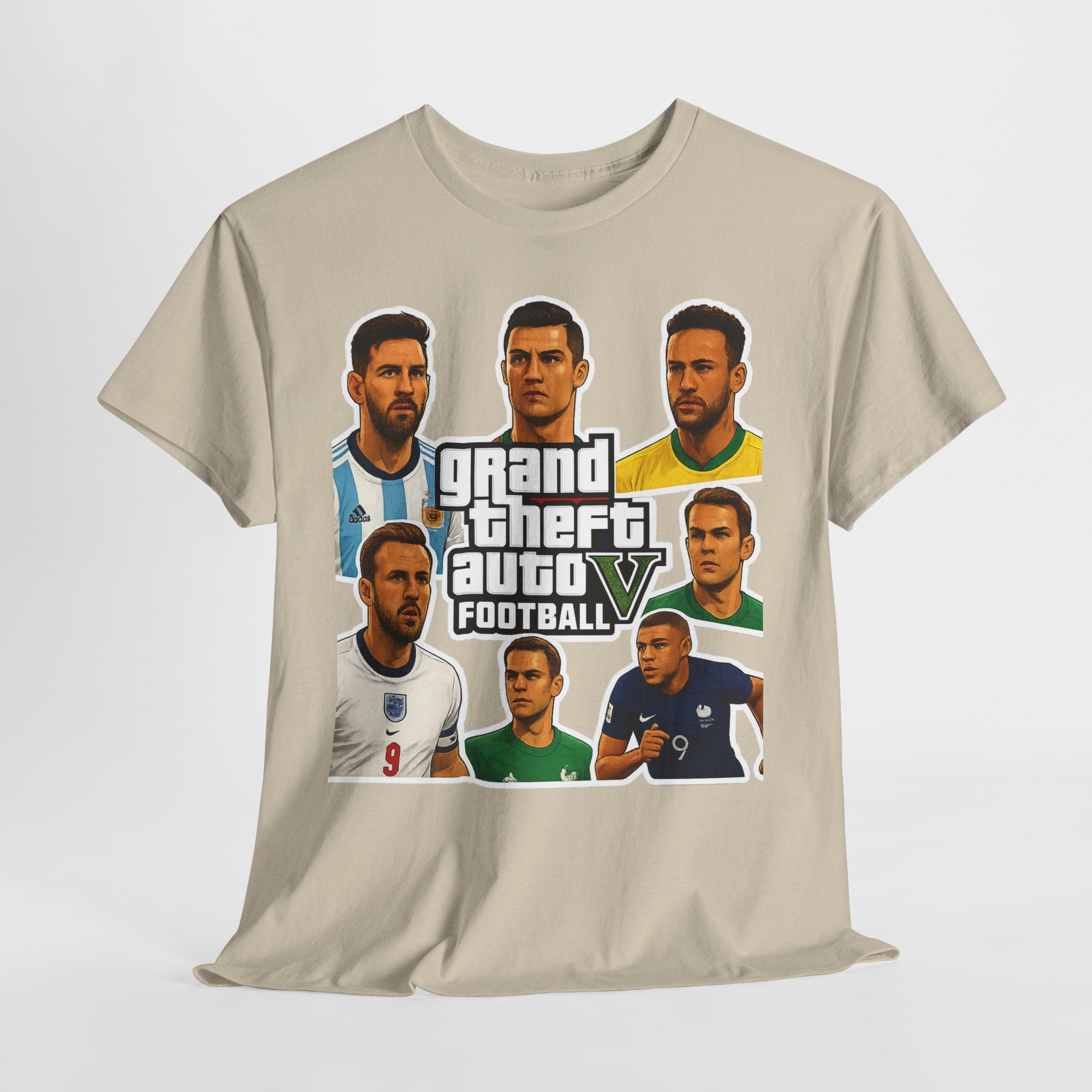 Graphic Tee — 'Grand Theft Auto V Football' Soccer Players Collage Shirt