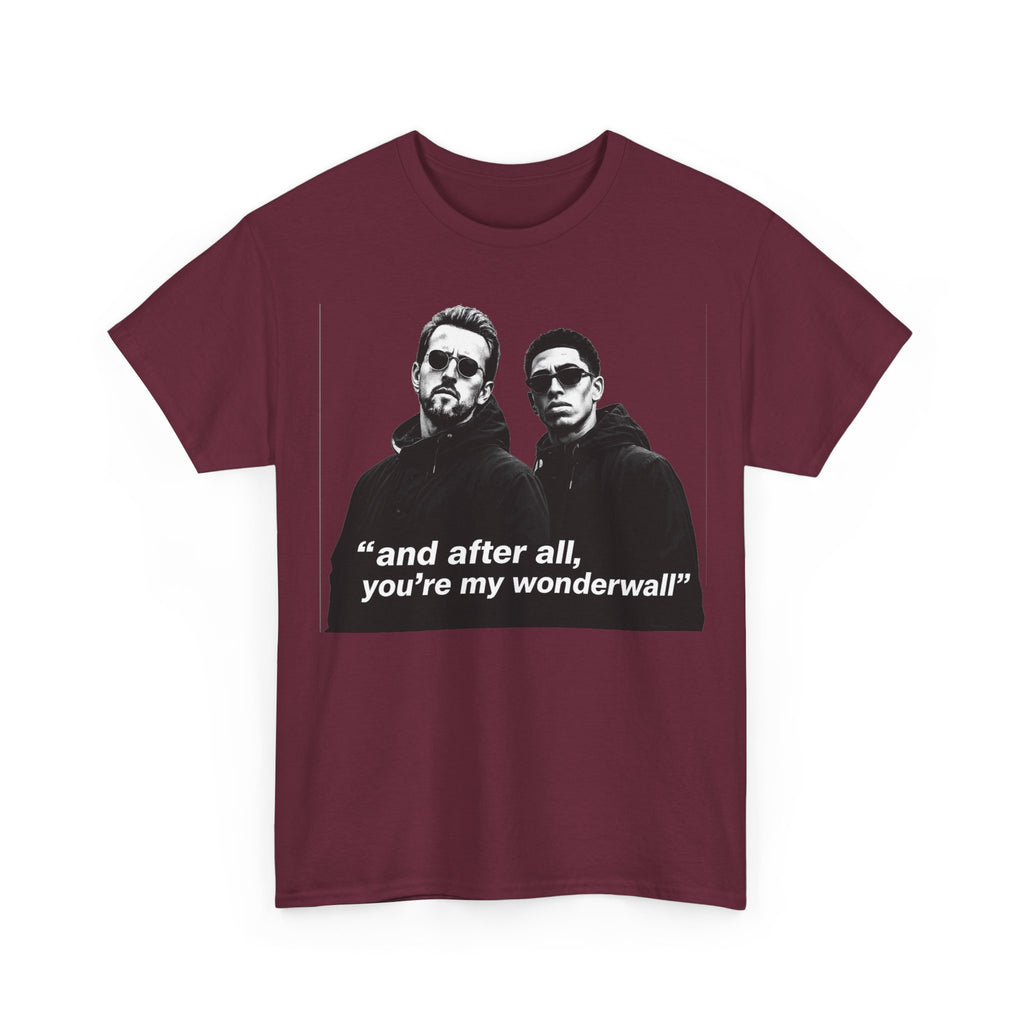 Kane and Bellingham Wonderwall Lyric T-Shirt — ‘and after all, you’re my wonderwall’ Retro Band Tee