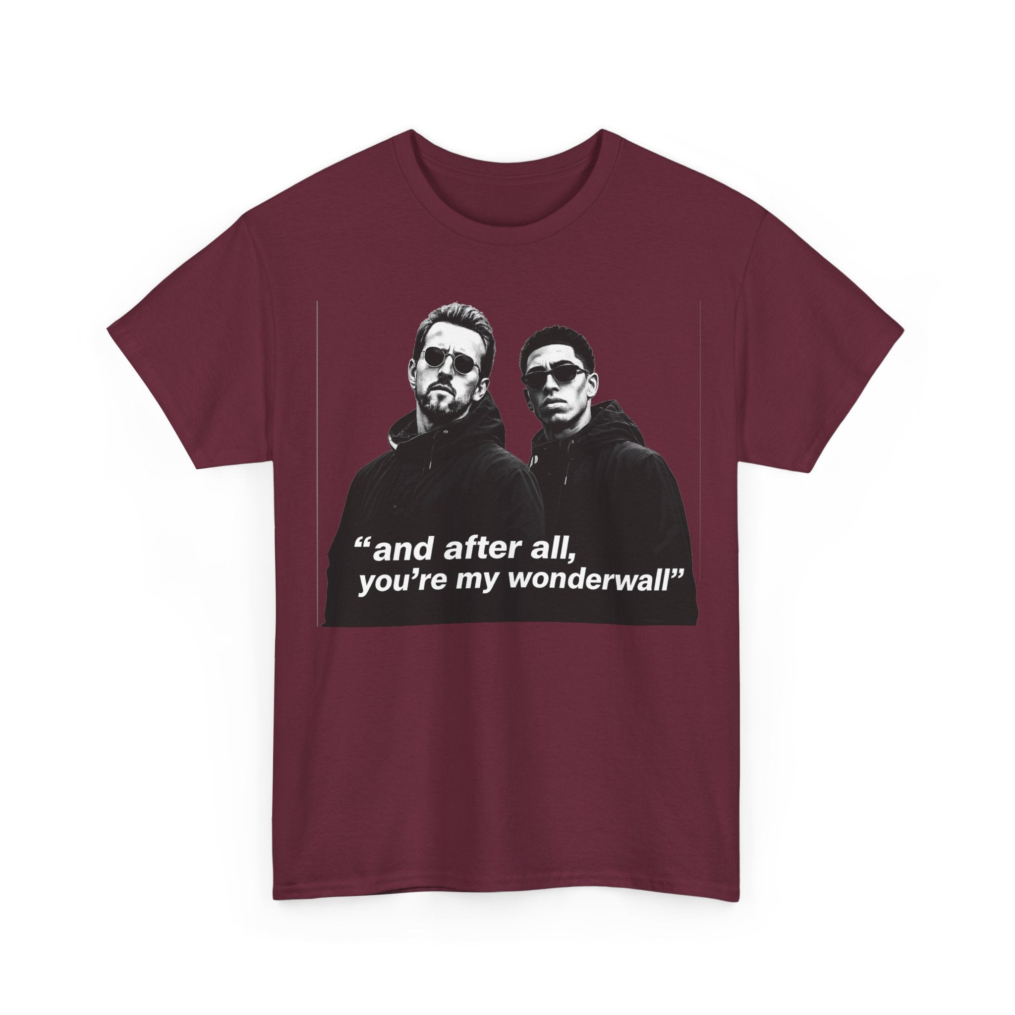 Kane and Bellingham Wonderwall Lyric T-Shirt — ‘and after all, you’re my wonderwall’ Retro Band Tee