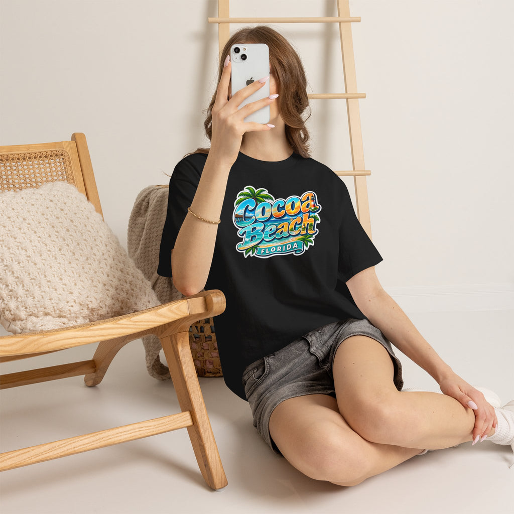 Cocoa Beach Florida Vintage Surf Cotton T-Shirt