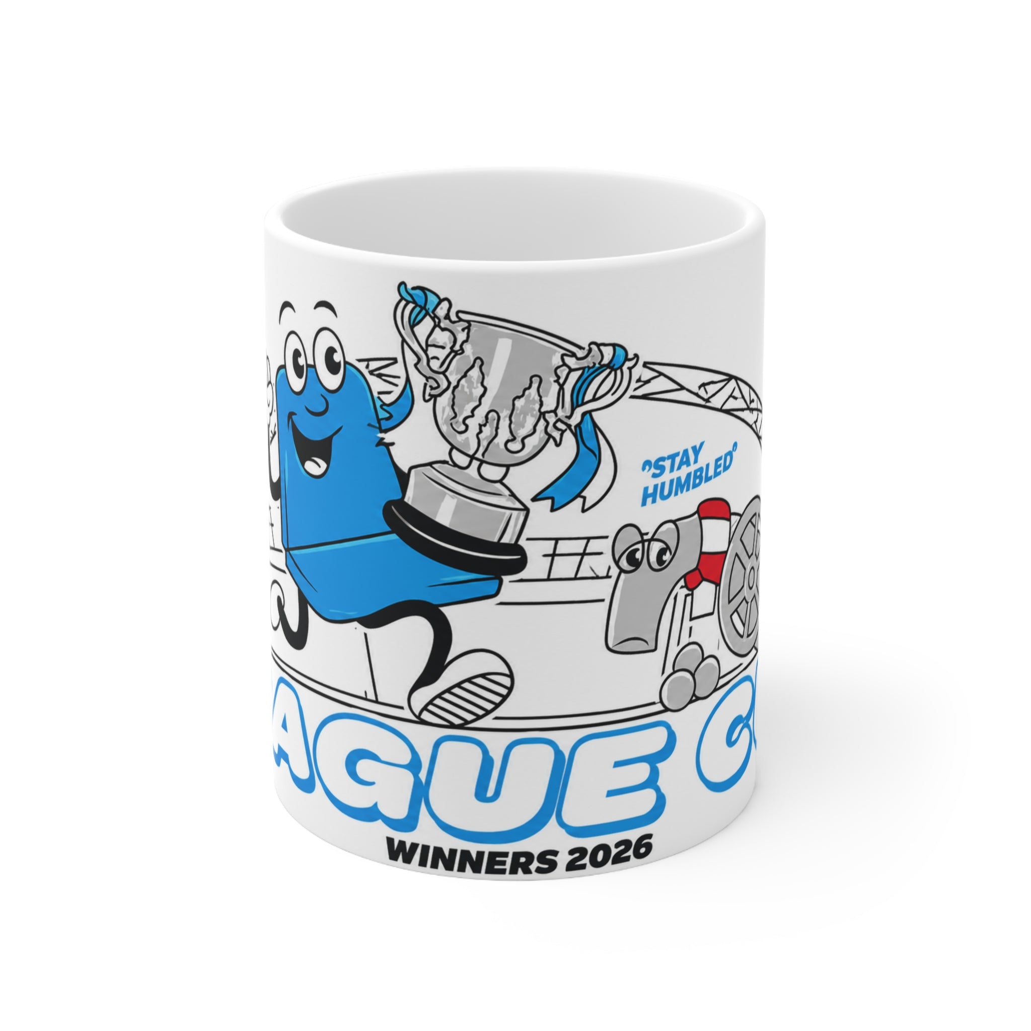 Manchester City League Cup Winners 2026 Trophy Cartoon Design Ceramic Mug (11oz, 15oz)