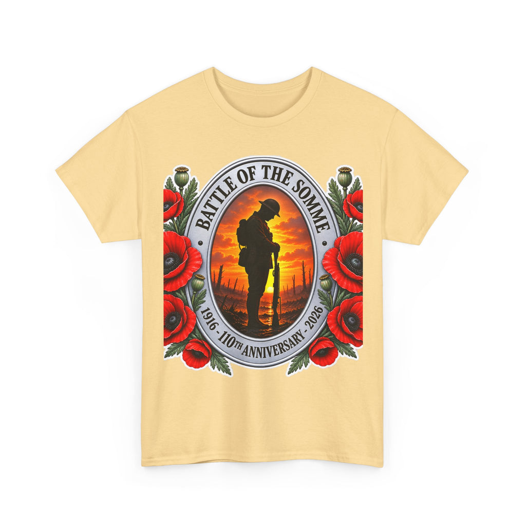 Battle of the Somme Memorial Cotton T-Shirt — 100th Anniversary Poppy Tribute