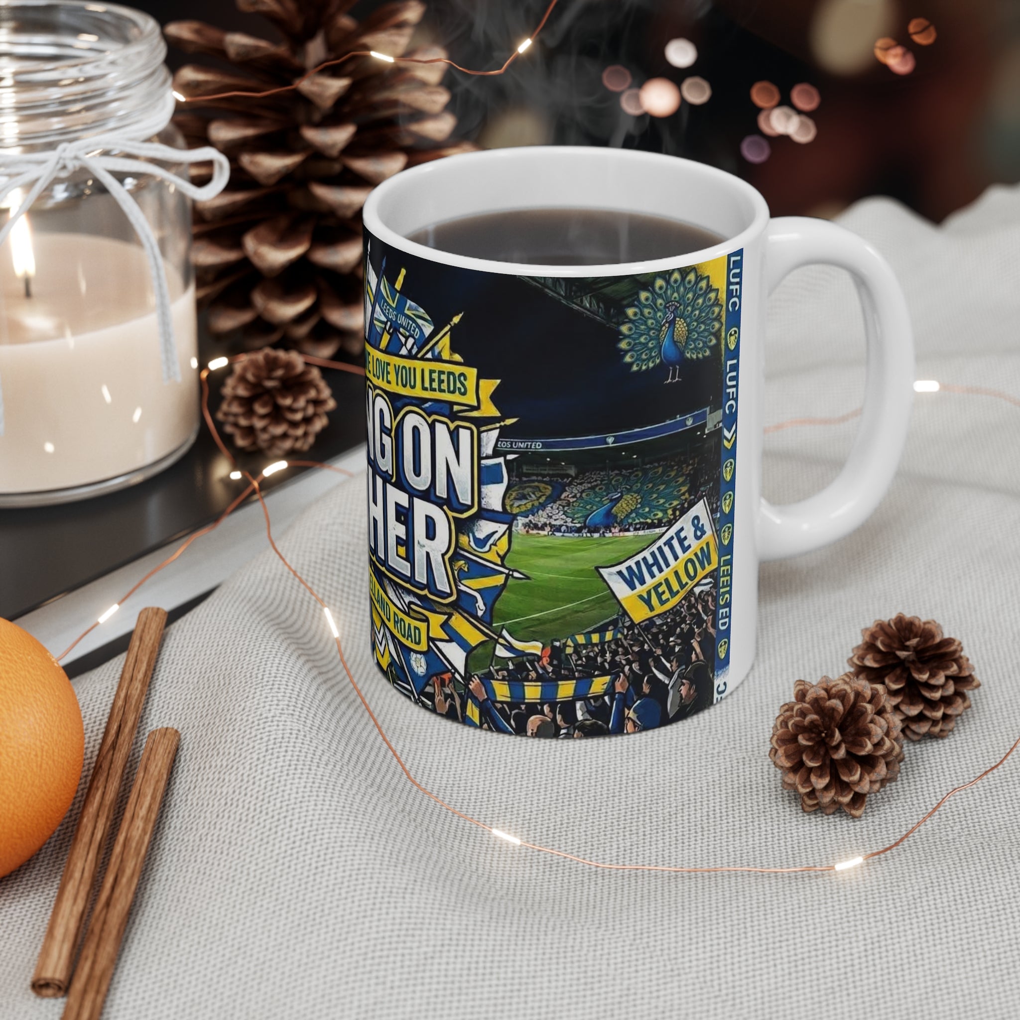 Leeds United 'Marching On Together' Ceramic Coffee Mug (11oz & 15oz)