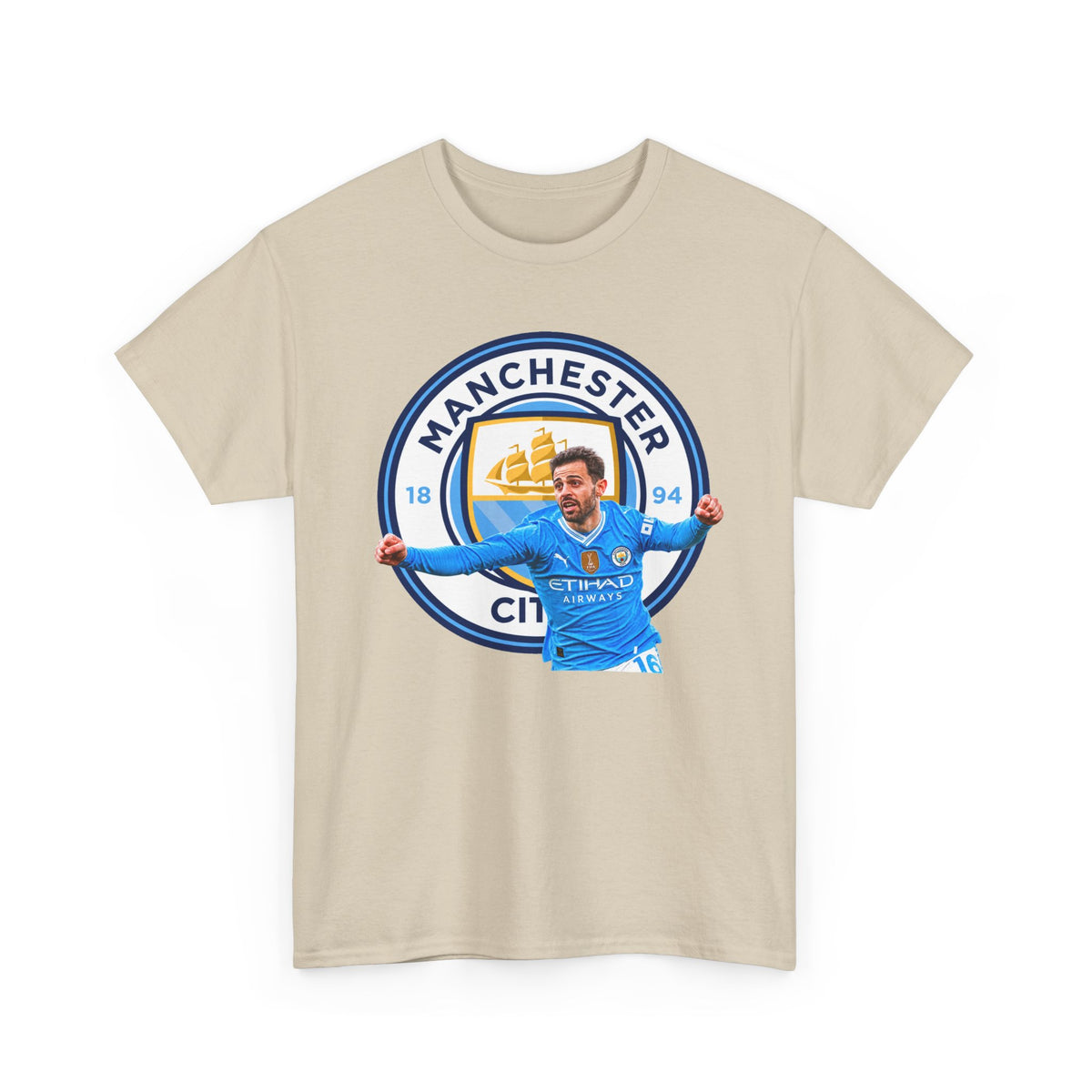Bernardo SIlva Manchester City legend Cotton T‑Shirt — Blue Crest Football Tee