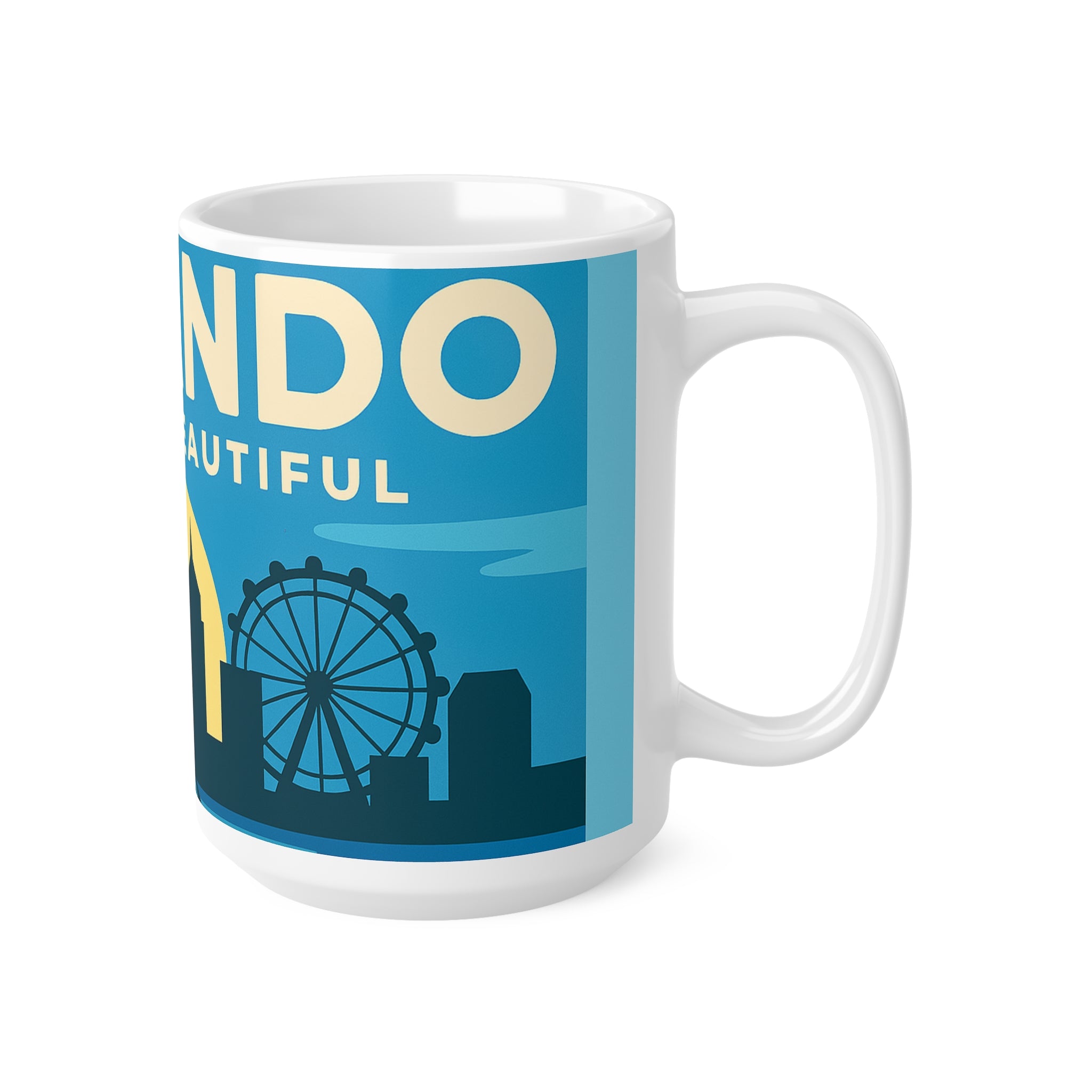 Orlando Skyline Coffee Mug — "Orlando The City Beautiful" Retro Travel Ceramic Cup