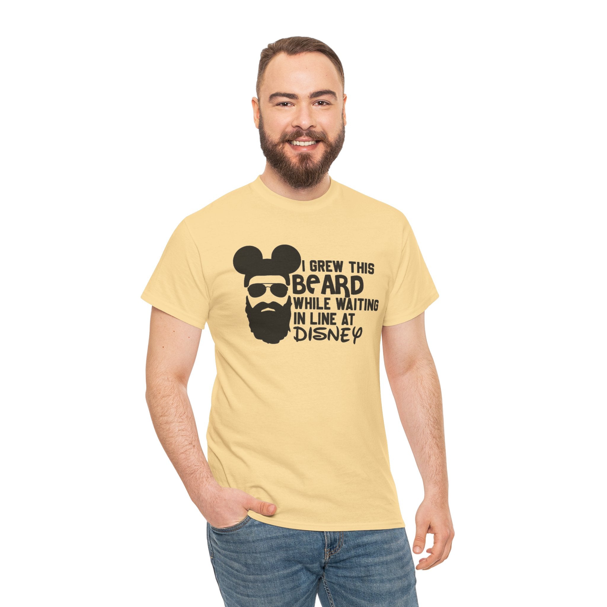 Beard While Waiting Tee – "I Grew This Beard While Waiting In Line At Disney" Funny Disney Dad T-Shirt
